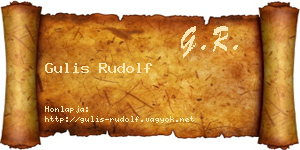 Gulis Rudolf névjegykártya